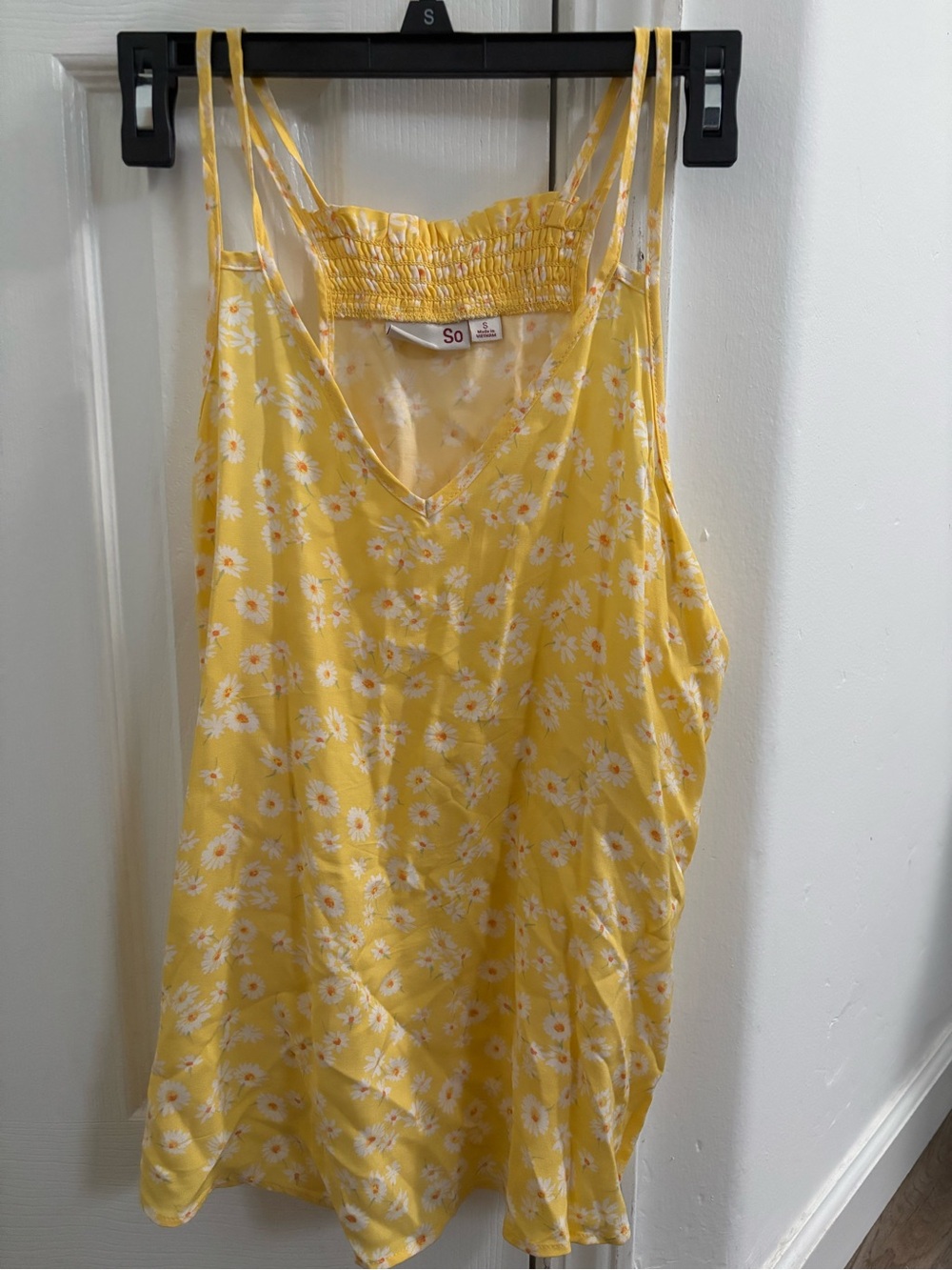 SO Yellow Floral V-Neck Double-Strap Cami